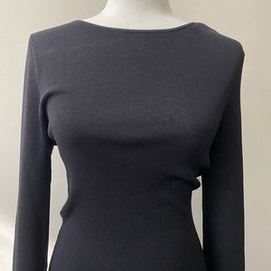 Italian Yarn LBD 🧶 Crew Neck Knee-Length Sweater Dress, Size M